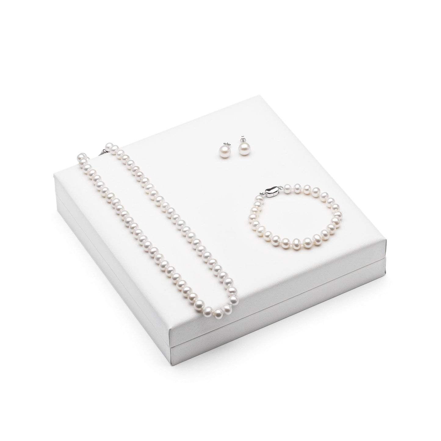 Free shipping-Freshwater pearl necklace set
