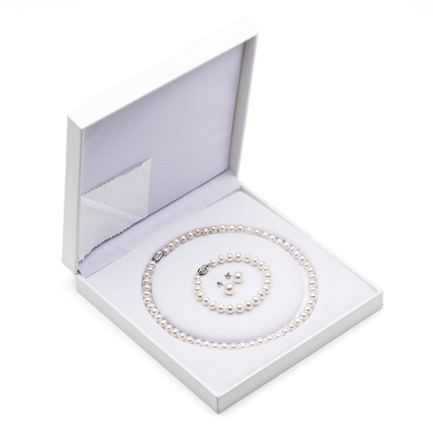Free shipping-Freshwater pearl necklace set