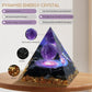 🔮Crystal Pyramid for Positive Energy, Amethyst&Obsidian Healing Crystal Pyramids for Reduce Stress Chakra Reiki Healing Meditation Attracts Lucky and Success